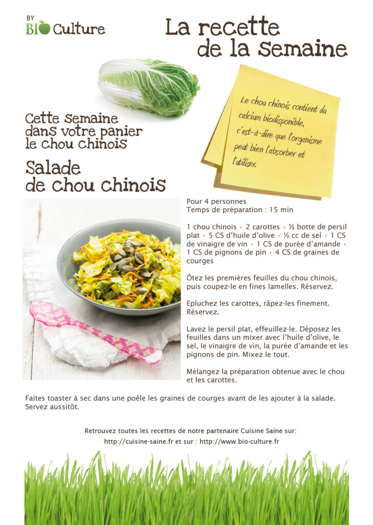 fichier imprimable recettes pour panier bio